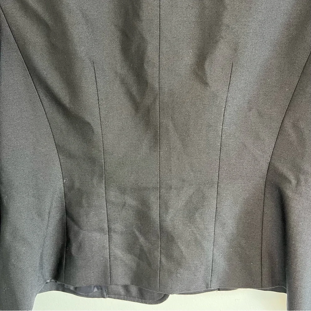 Talbots Womens Wool Silk Lined Blazer Petite Sz 10 Black Office Career Everyday